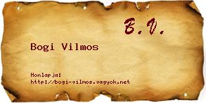 Bogi Vilmos névjegykártya